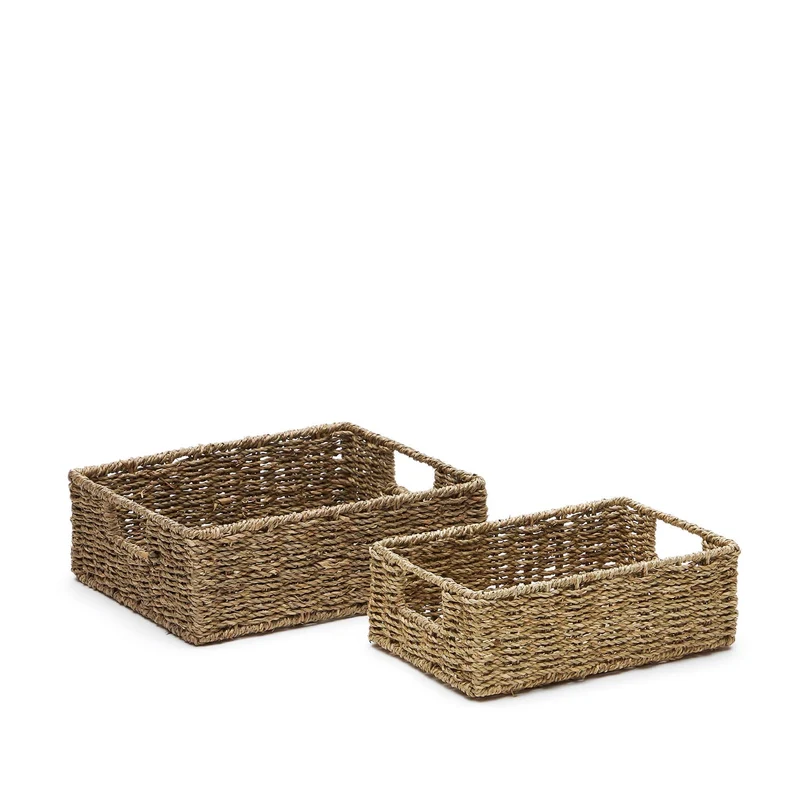 Tossa Set aus 2 Kisten aus Naturfasern 28 x 20 cm / 32 x 27 cm