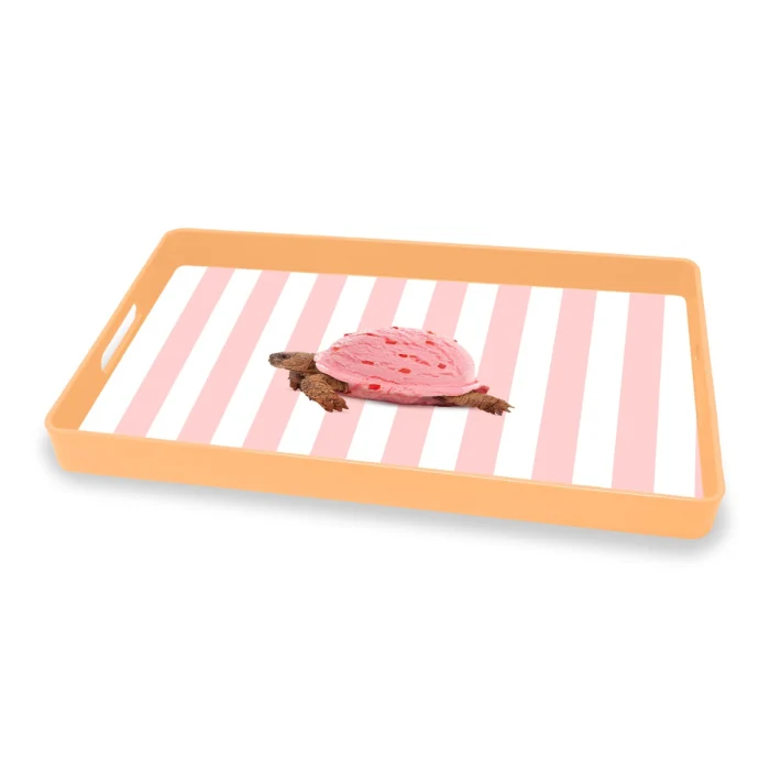 Vassoio rettangolare 40x24 cm. Decoro TARTARUGA.