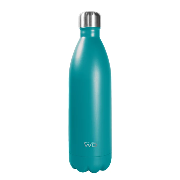 Bottiglia termica in acciaio inox 1 L. Colore PETROLIO.