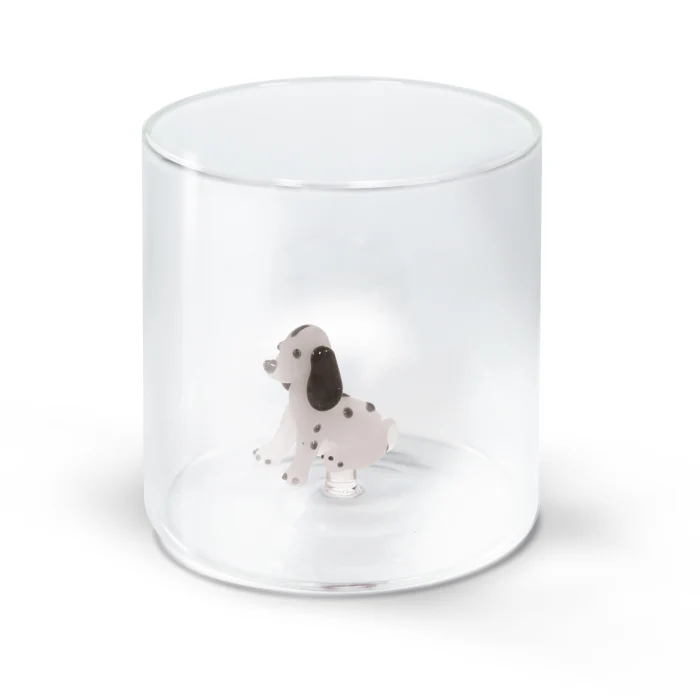 Bicchiere in vetro borosilicato 250 ml. Decoro SETTER.