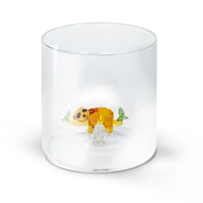 Bicchiere in vetro borosilicato 250 ml. Decoro BRADIPO.