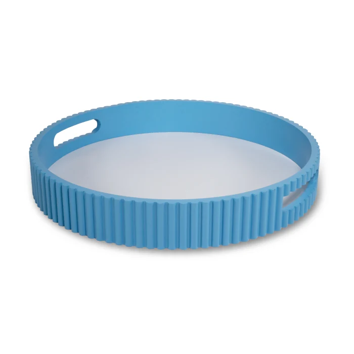 Vassoio Ø 30 cm in MDF. Colore AZZURRO.