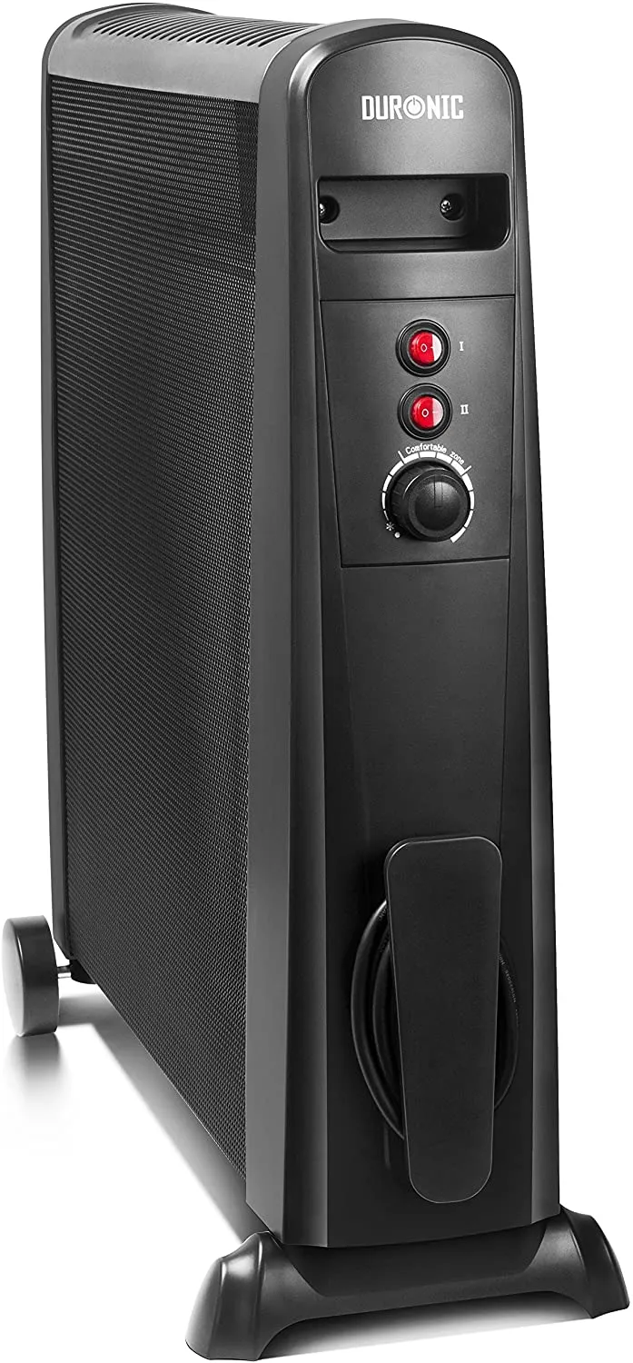 Duronic HV101 Stufa elettrica con pannelli in mica 2500 W  Termoconvettore con termostato integrato  3 funzioni di riscaldamento - Riscaldatore Micatermico a basso consumo - Riscaldamento rapido