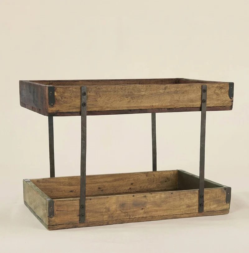 Organizer in legno 2 ripiani