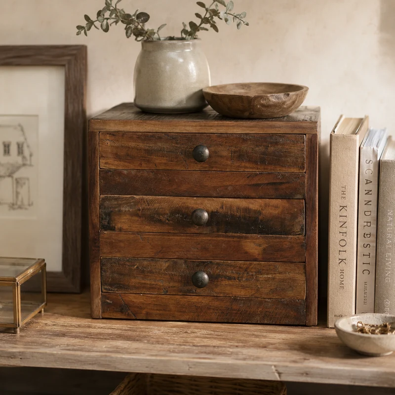 Cassettiera in legno riciclato – stile rustico