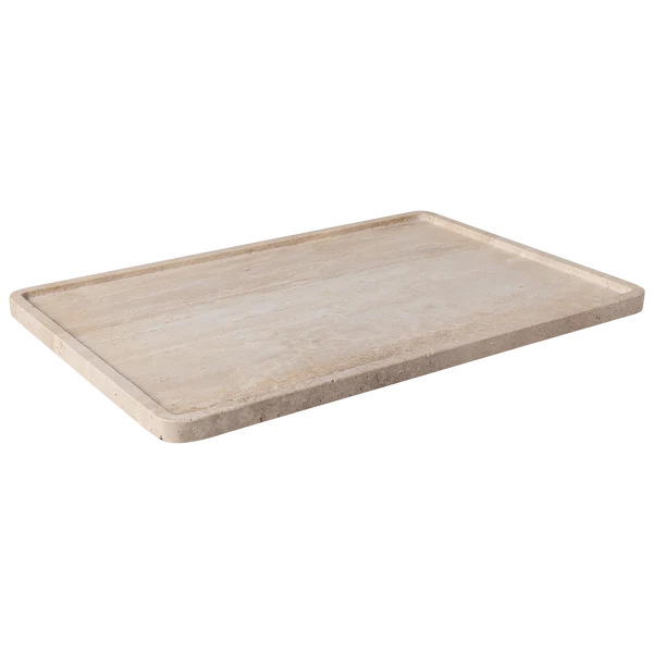 Manufacture Travertine Vassoio da portata beige, 40,5 x 28,2 cm, terracotta