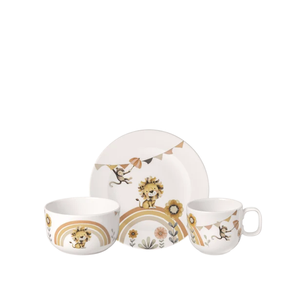 Boho Kids Set di stoviglie per bambini 3 pz. beige, Premium Porcelain