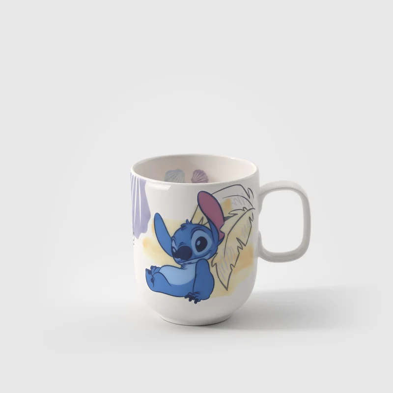 Disney Stitch Tazza per bambini con manico grande in porcellana