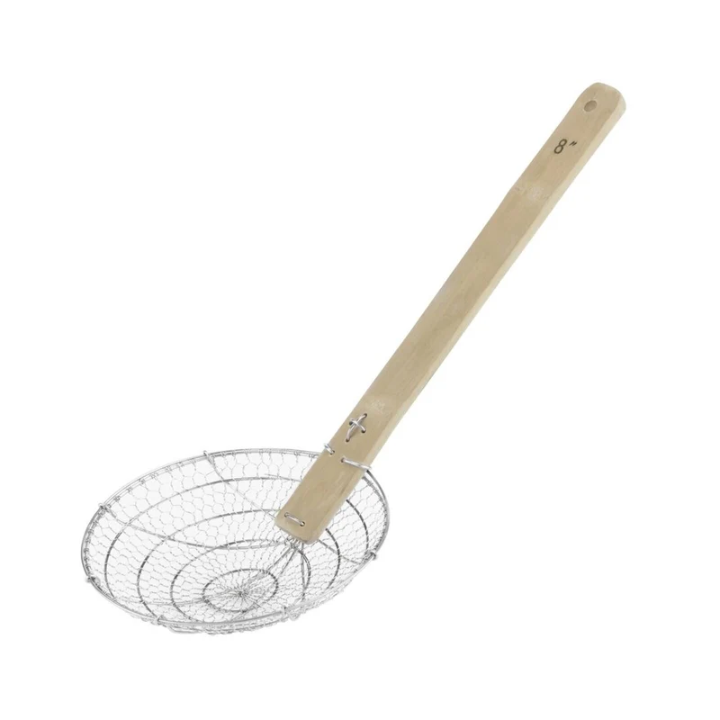 Schiumarola rete grossa Acciaio inox, Bambù - 20 CM