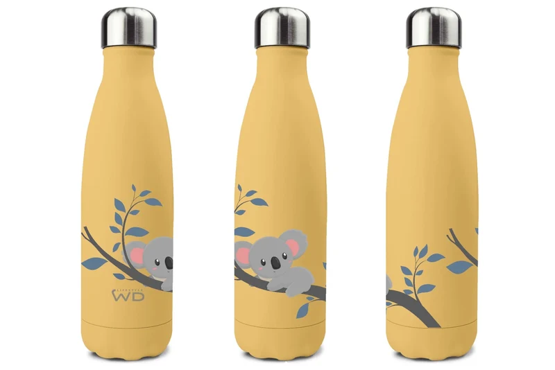 Bottiglia termica in acciaio inox a doppia parete 500 ml decoro con Koala
