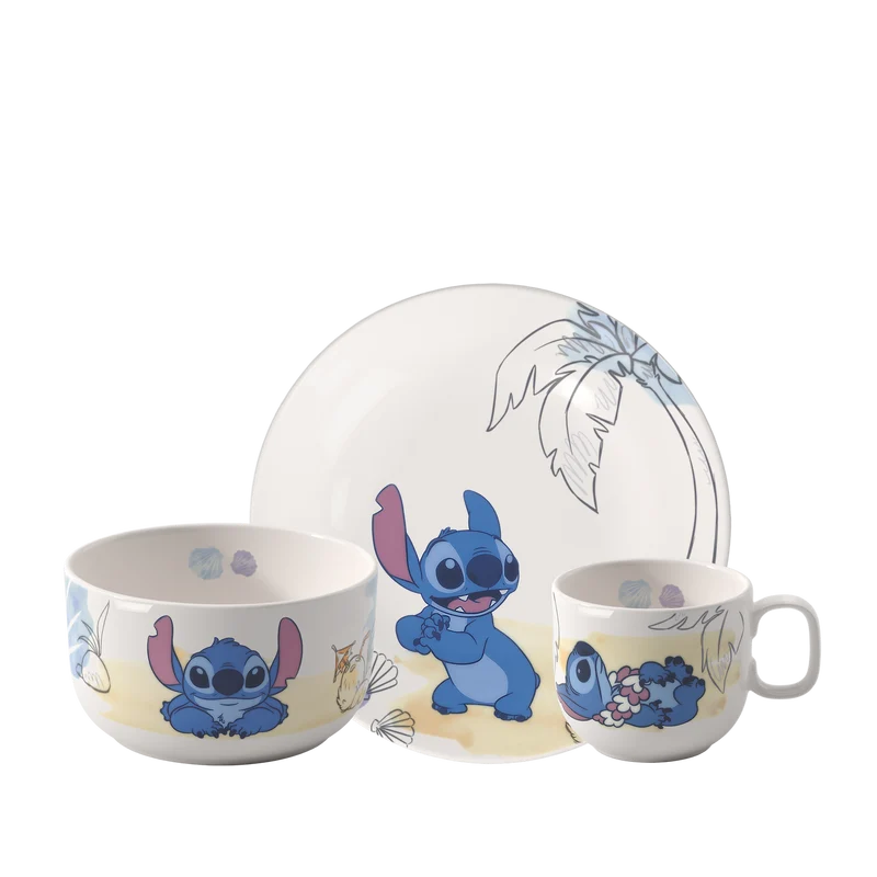 Disney Stitch Set di stoviglie per bambini 3 pz. in porcellana