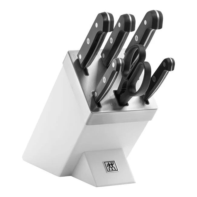 GOURMET Set di coltelli con ceppo, 7-pz., - Bianco
