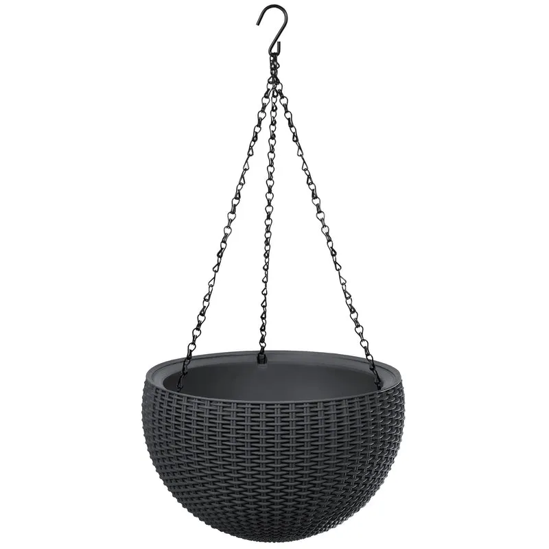 Keter Sphere Vaso da fiori sospeso Fioriera antracite Forma Moderna