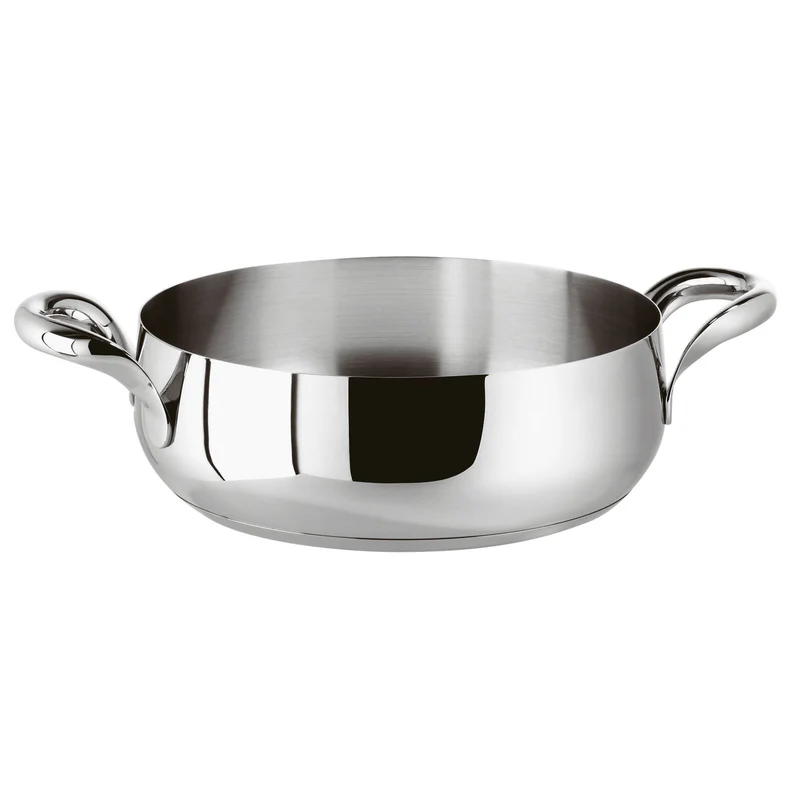 KIKKA Casseruola Bassa 2 Maniglie 28 CM - Acciaio inox Mirror