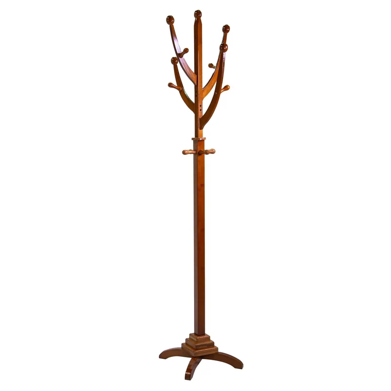 Appendiabiti a Stelo H178 cm in Legno di Bamboo Naturale Seconda Scelta