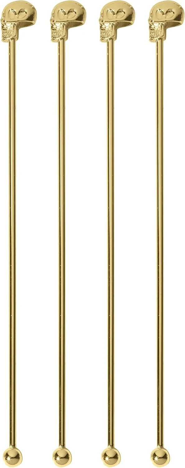SET 4 MISCELATORI Teschio - Acciaio inox - Look Mirror 18,5 cm