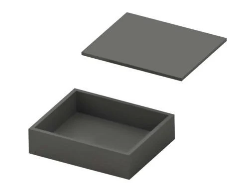 RADICI Contenitore Con Coperchio - Cm 32,5 x 26,5 x 9 H Laccato Grigio