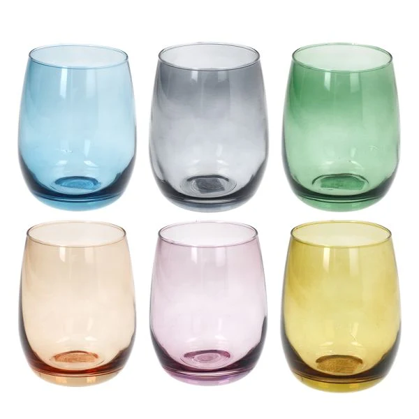 SET 6 bicchieri 400 cc TULIP - Vetro Multicolor