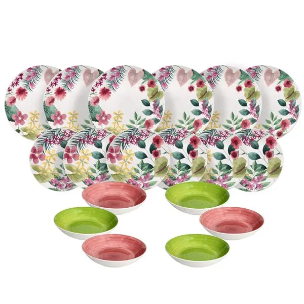 Servizio Tavola 18 pezzi KALIMA - Porcellana Multicolor