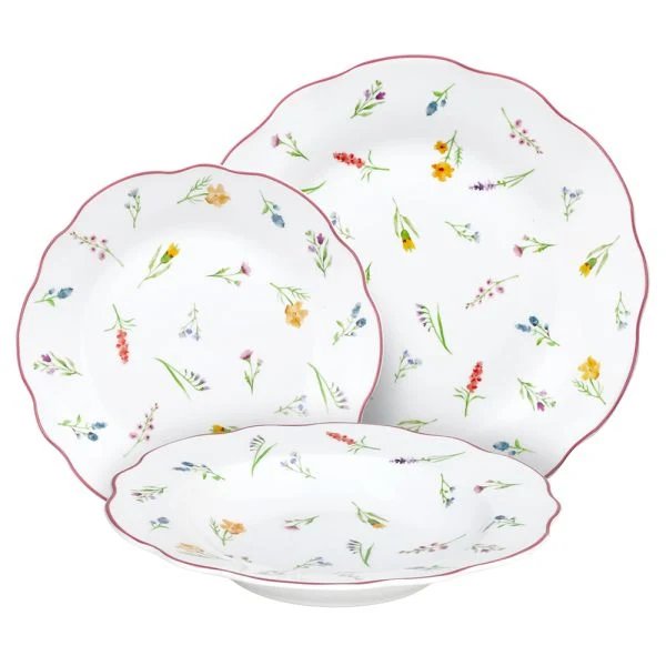 Servizio Tavola 18 pezzi MILLEFIORI - Porcellana Multicolor