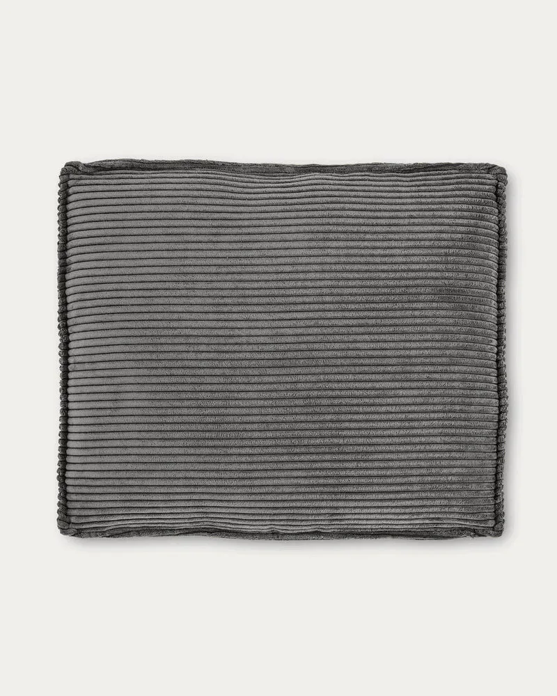 Blok Kissen breiter Cord grau 50 x 60 cm FR