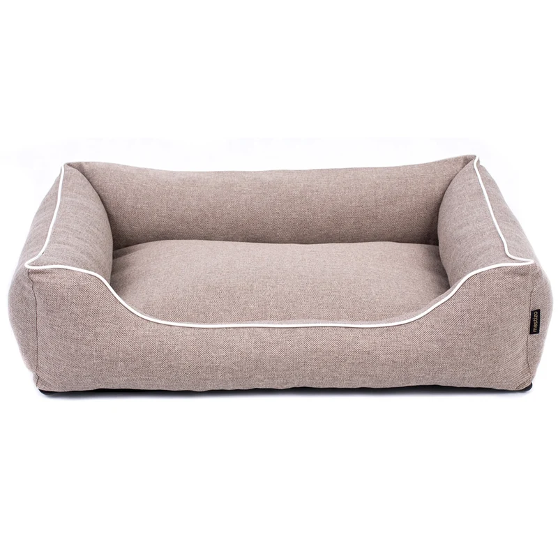 Mestizo Mallorca Letto per cani letto per animali domesticii in tessuto resistente di rivestimento (dimensioni esterne: 100x75cm / dimensioni interne: 70x53cm, beige/bianco)