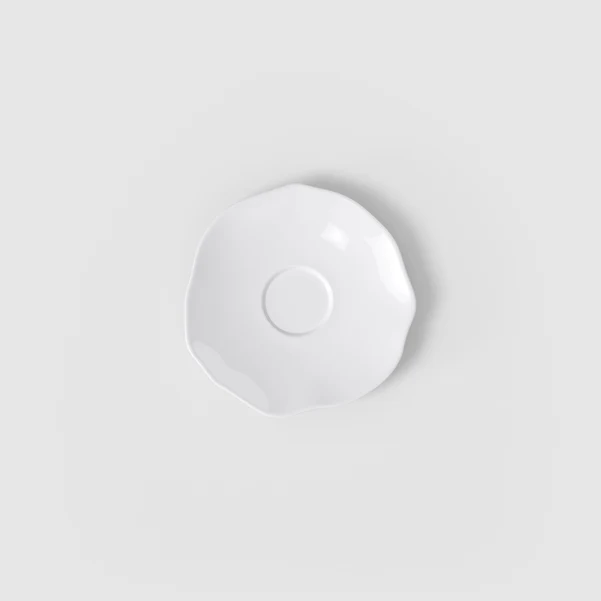 PURA Piattino per tazzina caffè bianca - 11,6 x 11,5 cm Premium Bone Porcelain