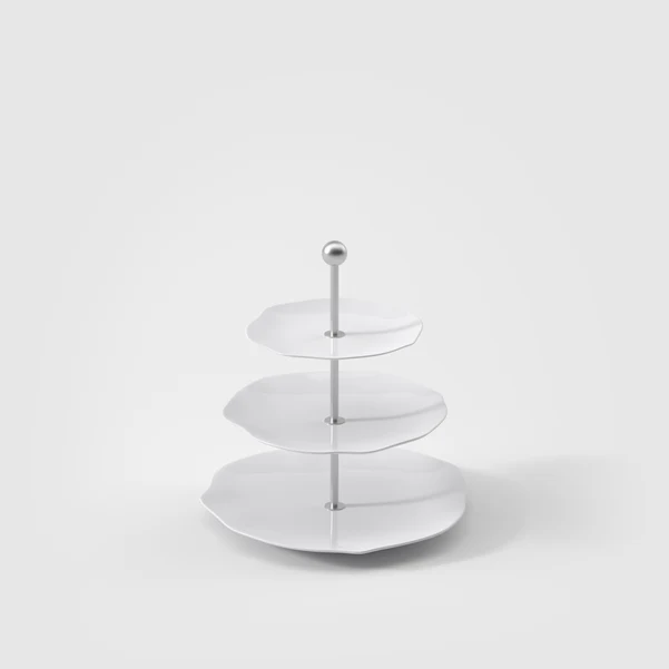 PURA Alzata bianca - 27,2 x 27,2 cm, Premium Bone Porcelain