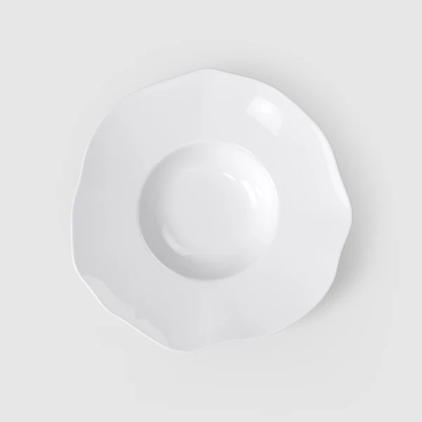 PURA Piatto da pasta bianco - 28,5 x 28,8 cm, Premium Bone Porcelain