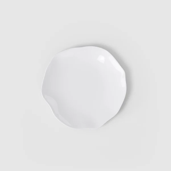 PURA Piatto da dessert / colazione bianco - 22 x 22 cm, Premium Bone Porcelain
