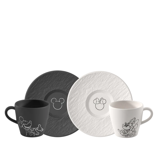 SET 2 Tazza da caffè con piattino in Porcelain, Manufacture - Mickey Mouse