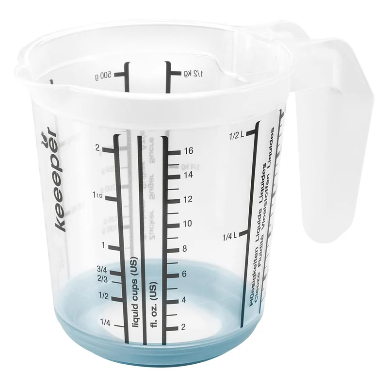 Caraffa graduata Keeeper, antiscivolo, con manico, 0,5l, blu nordico, Masimmo