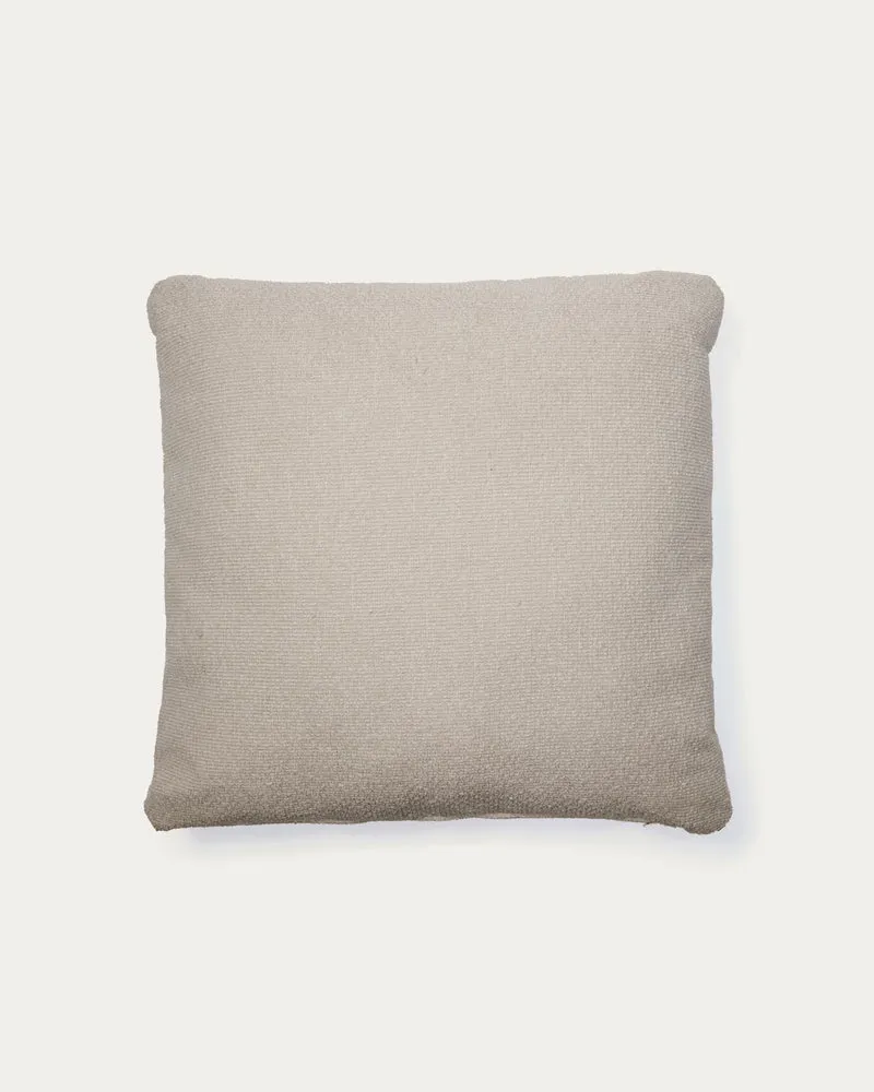 Schwer entflammbares Kissen Martina in Chenille in Steinton 52 x 52 cm