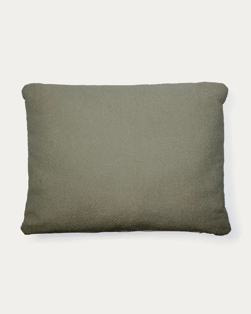 Schwer entflammbares Kissen Martina in grüner Chenille 47 x 36 cm