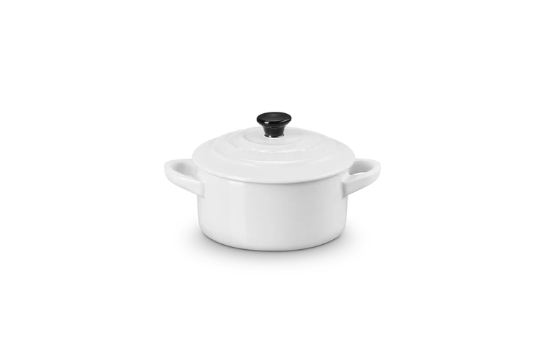 Mini cocotte rotonda in gres vetrificato - Bianco 10 CM / 0.25 L