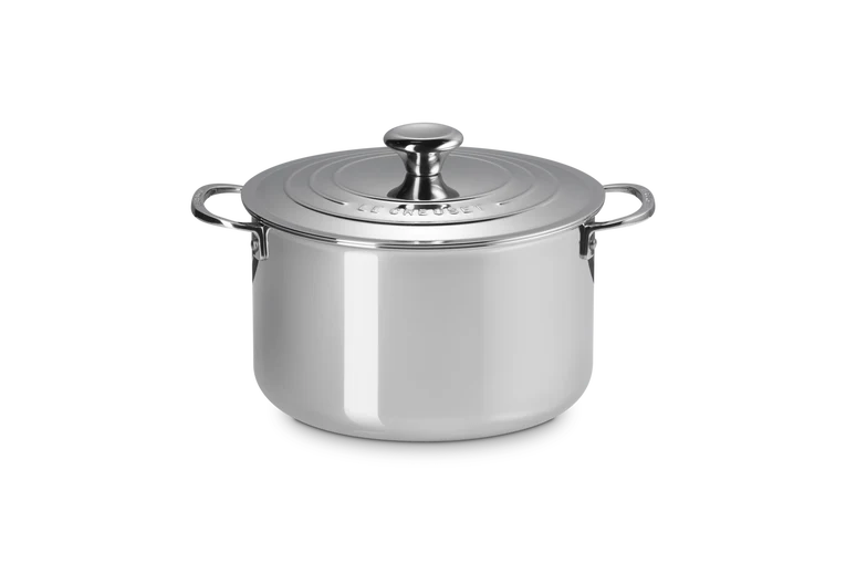 Casseruola profonda con coperchio in acciaio inox - 24 CM / 6.6 L