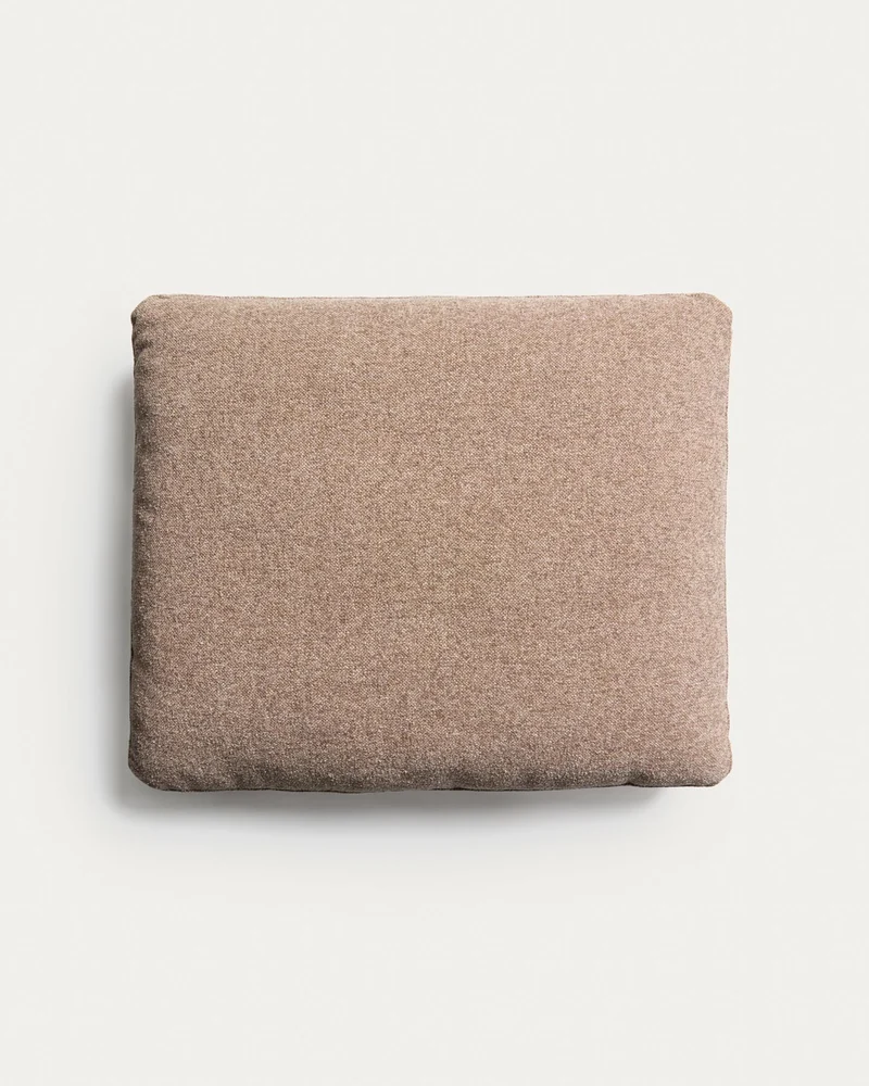 Kissen Blok in brauner Chenille, 50 x 60 cm