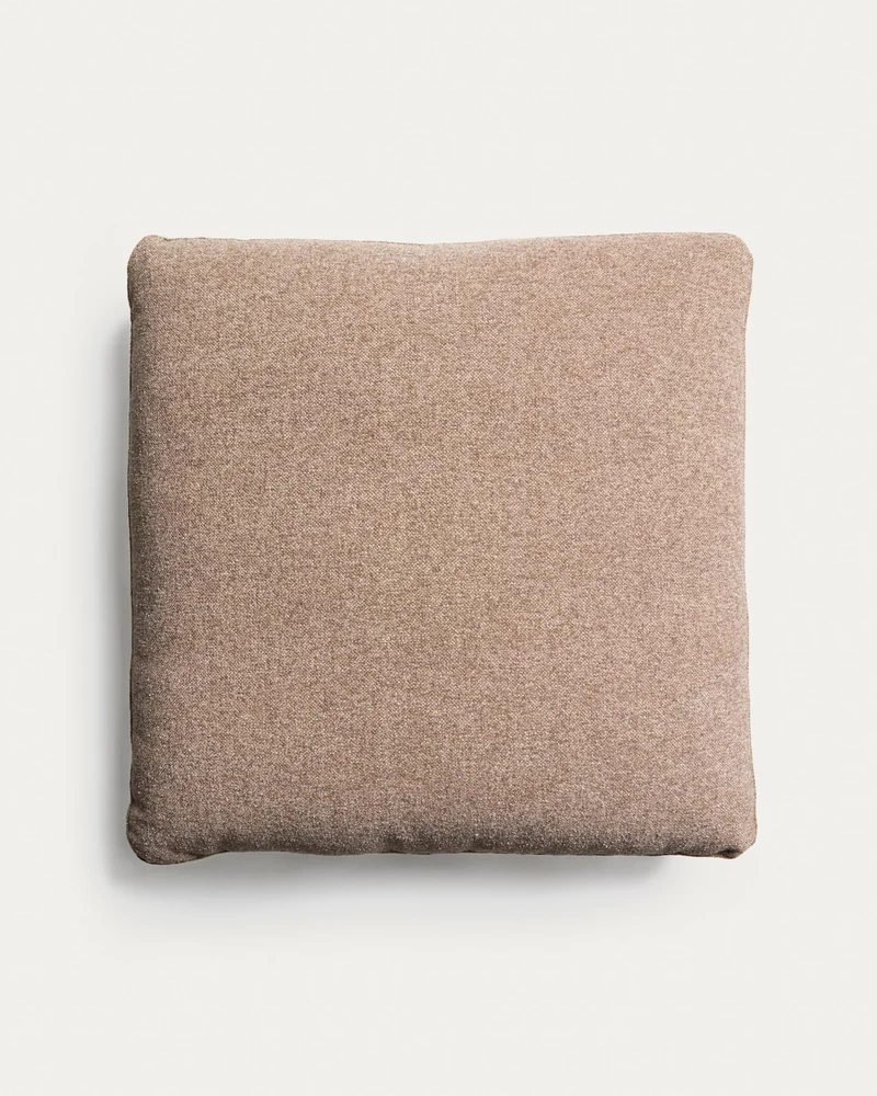 Kissen Blok in brauner Chenille, 60 x 60 cm