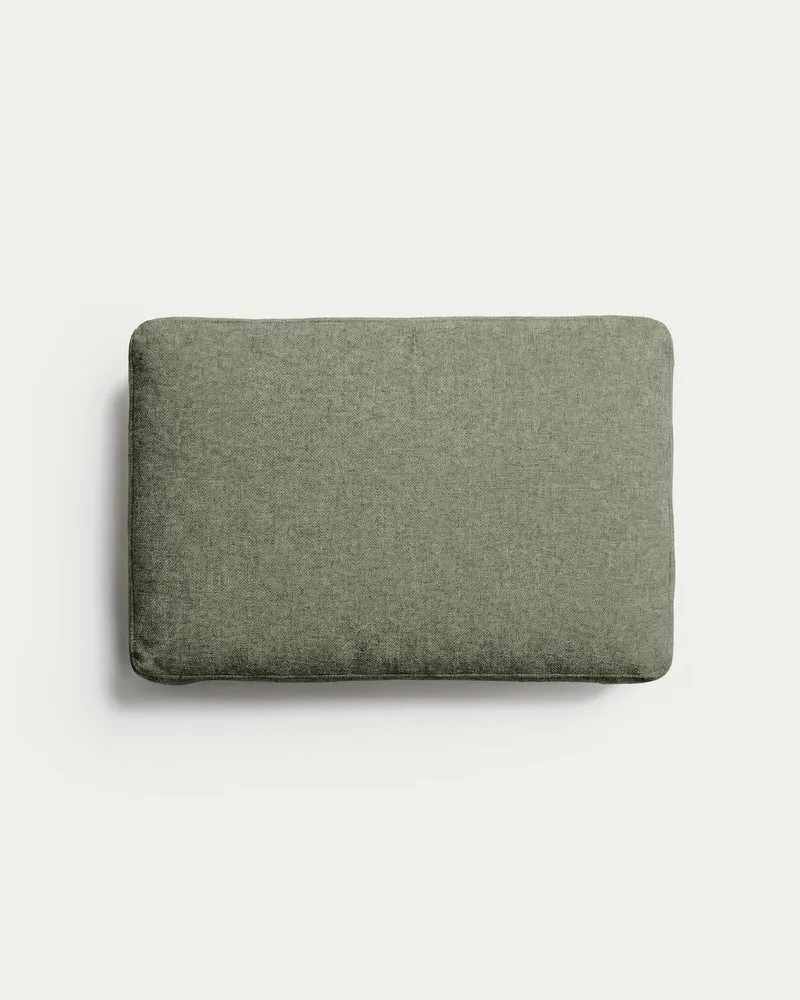 Kissen Blok in moosgrüner Chenille, 40 x 60 cm