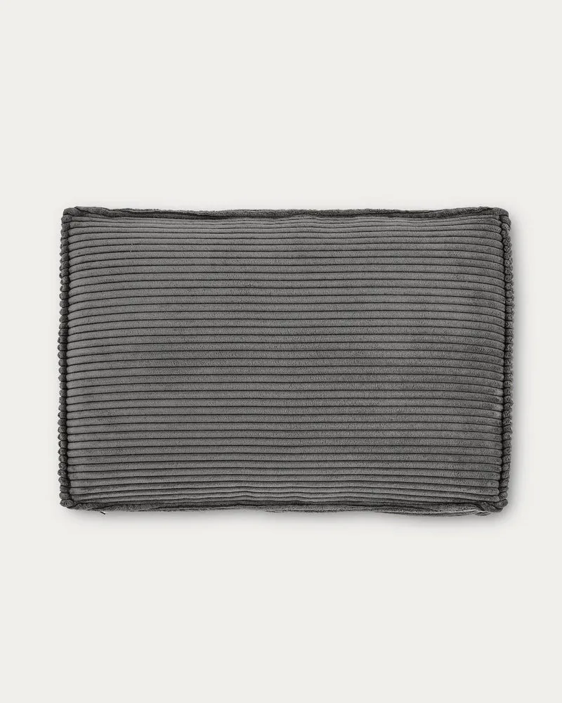 Kissen Blok, schwer entflammbar mit dickem Cord in Grau, 40 x 60 cm