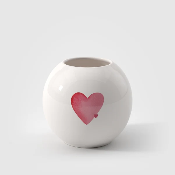 With Love Vaso - Bianco, Premium Porcelain 130 mm