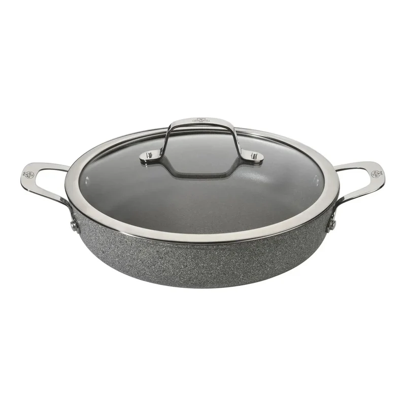 SALINA Tegame Antiadernte con coperchio, Base al titanio senza pfas - 28 cm