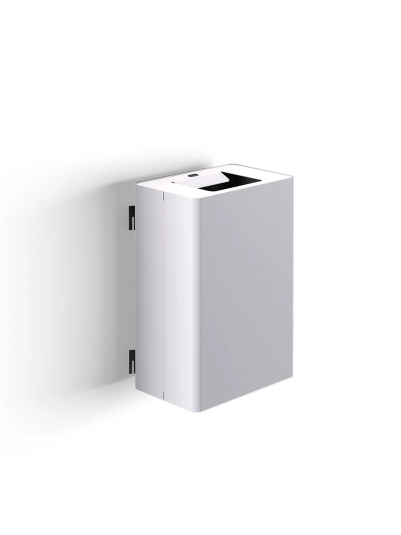 Pattumiera a Muro a 1 Scomparto da 35 L 39x25x56 cm con Contenitore Interno in Acciaio Verniciato Bianco