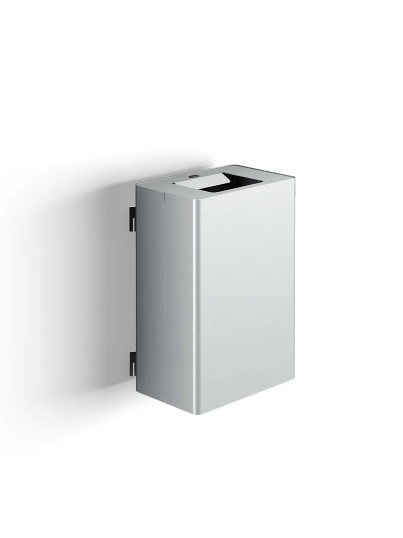Pattumiera a Muro a 1 Scomparto da 35 L 39x25x56 cm con Contenitore Interno in Acciaio Verniciato Grigio