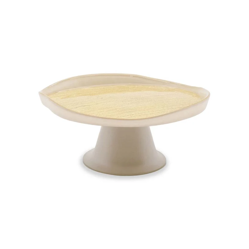 Alzatina in vetro - 21 cm / Perla e Oro