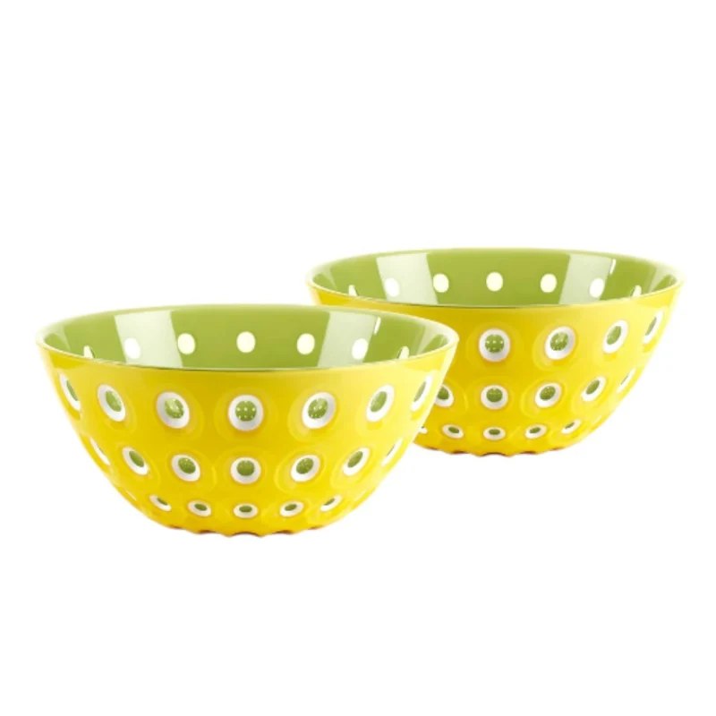 Le Murrine Set 2 Ciotoline - 12 cm Saffron yellow/ White/ Green