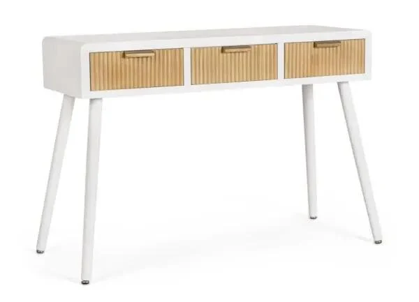 Consolle Charley bianca con 3 cassetti - dimensioni 110X40X78H