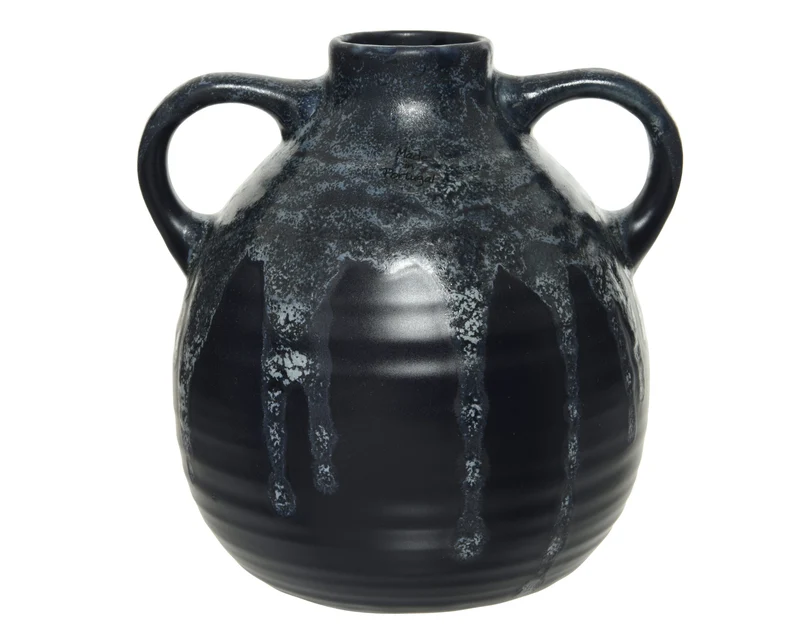 Vaso Giara Con Manici Blu D 17X17 Cm