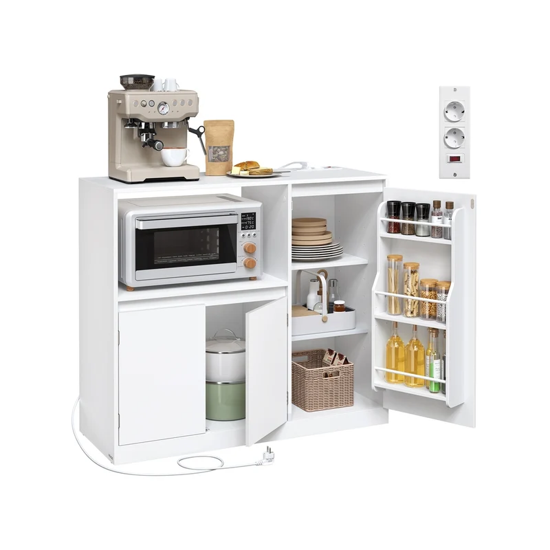 CUSTOS Collezione - Credenza da cucina con ripiani regolabili e vano aperto
