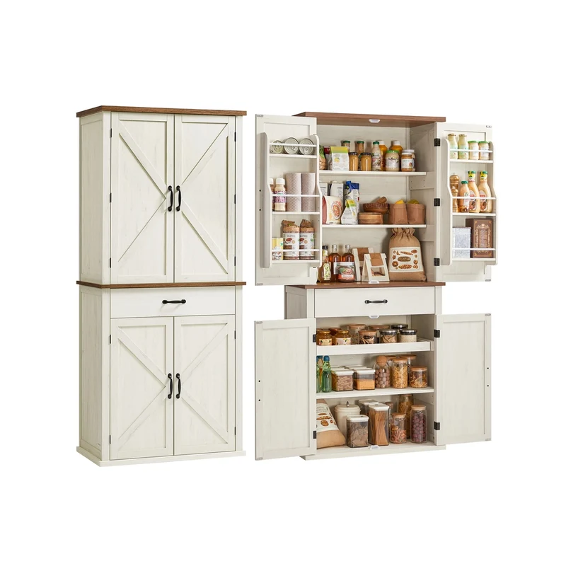 Credenza Cucina Alto Stile Fienile con Ripiani